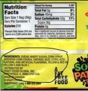 U.S. Sour Patch Kids that don't have gelatin