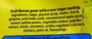 Sour Patch Kids ingredients not vegan