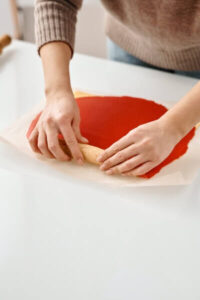 Wax paper used for kneading dough