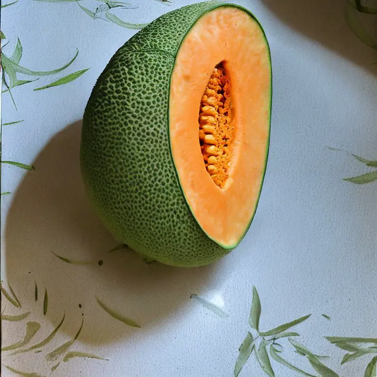 Cantaloupe cut open