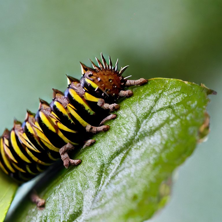 caterpillar eating a leaf