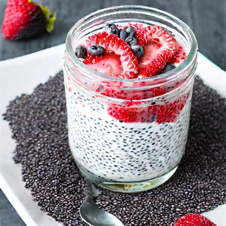 Chia seeds in yogurt