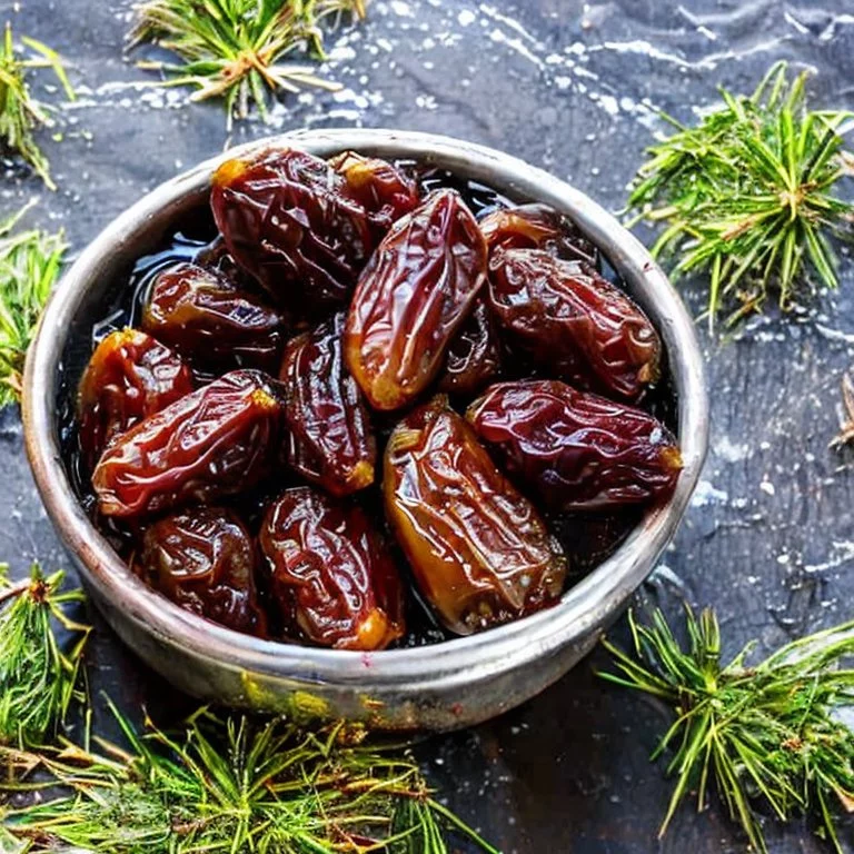 Dates soaking in water