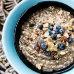 Healthy oatmeal with flaxseed and chia