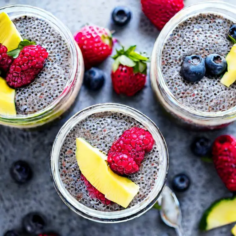 Chia puddings with fruit