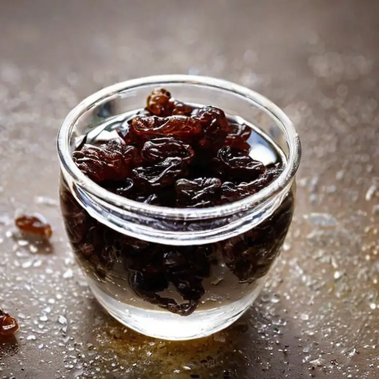 soaked raisins in water