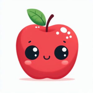 simple apple drawing color